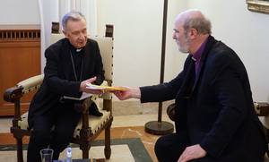 Photo: Thomas Schirrmacher in conversation with the Prefect of the Congregation for the Doctrine of the Faith Luis Cardinal Ladaria, in charge of investigating the abuses (2019) Â© BQ/Thomas Schirrmacher