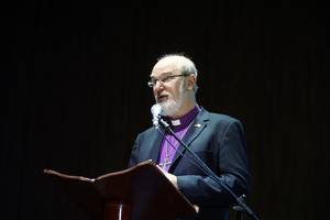 Thomas Schirrmacher in einer Plenarsitzung auf dem Global Christian Forum in Bogota, Kolumbien, 2019 Â© BQ/Martin Warnecke