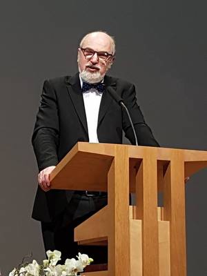 Foto: Thomas Paul Schirrmacher bei seinem Grußwort zur Amtseinsetzung des neuen Vorsitzenden der Evangelischen Allianz in Deutschland 2017 © BQ